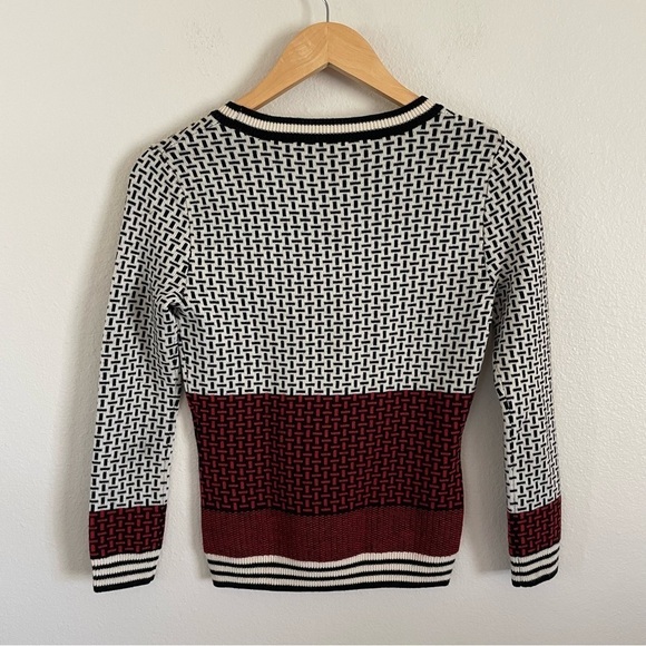 Diane Von Furstenberg DVF Wool Crewneck Geometric Print Sweater Size XS (P) - Picture 10 of 13